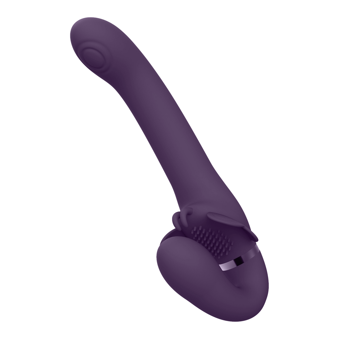 Satu – Pulse-Wave en Vibrerende Strapless Strapon – Paars