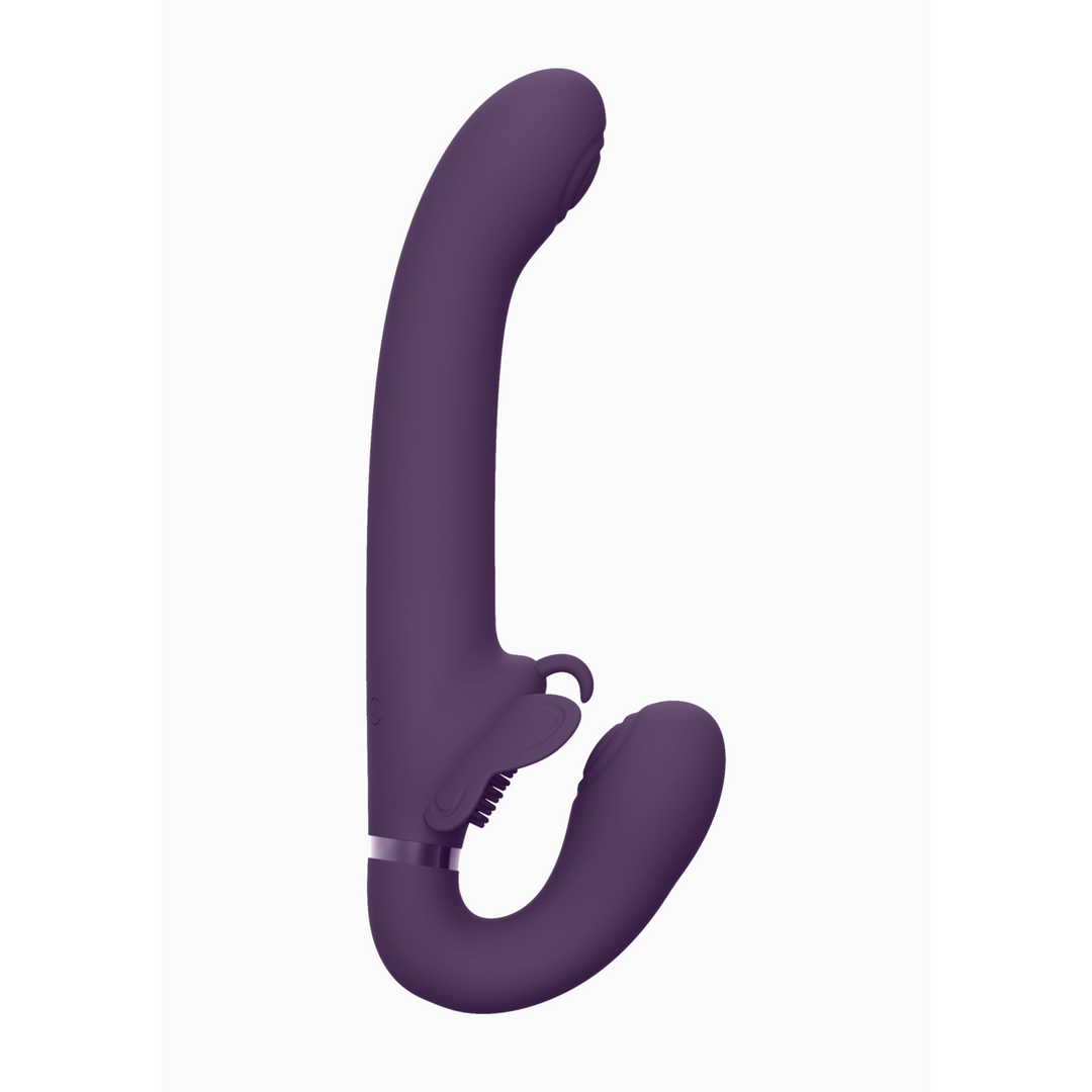 Satu – Pulse-Wave en Vibrerende Strapless Strapon – Paars