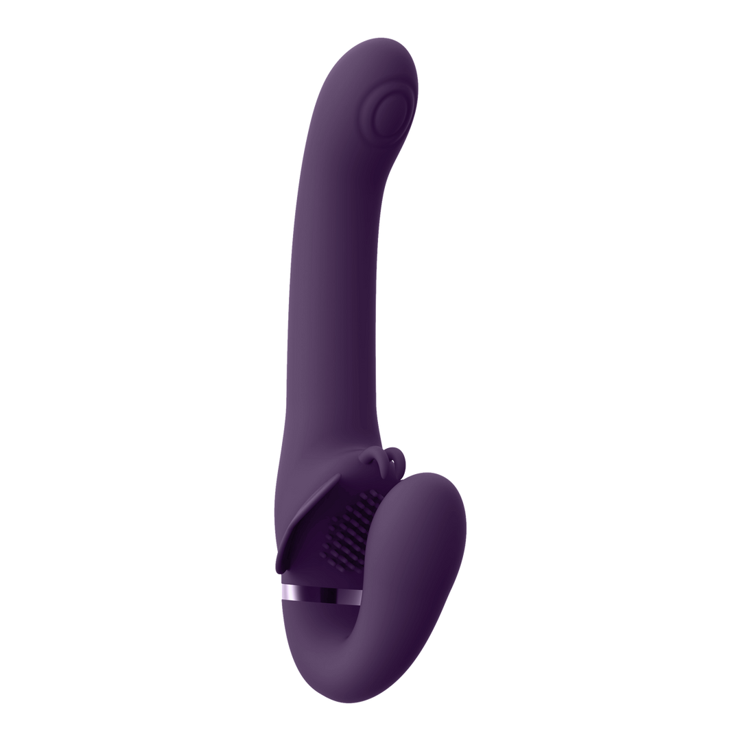 Satu – Pulse-Wave en Vibrerende Strapless Strapon – Paars