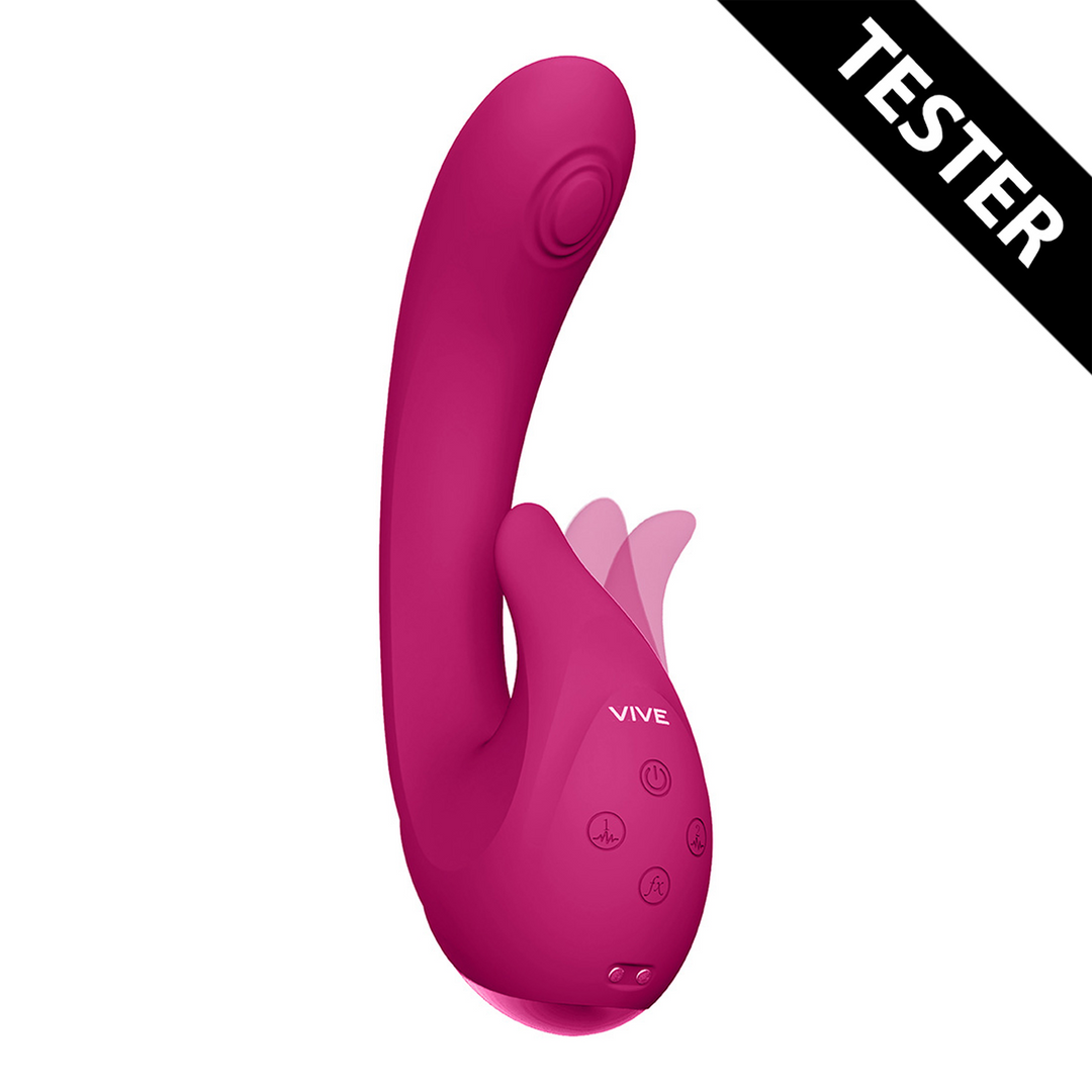 Miki - Vibrador de Punto G de Onda Pulsante y Parpadeante - Rosa - Tester