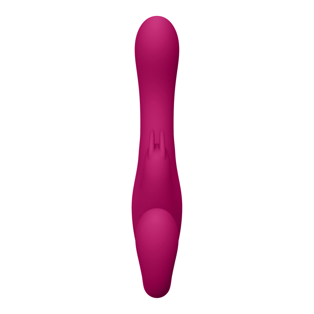 Suki – Vibrerende Strapless Strap-on Rabbit – Roze
