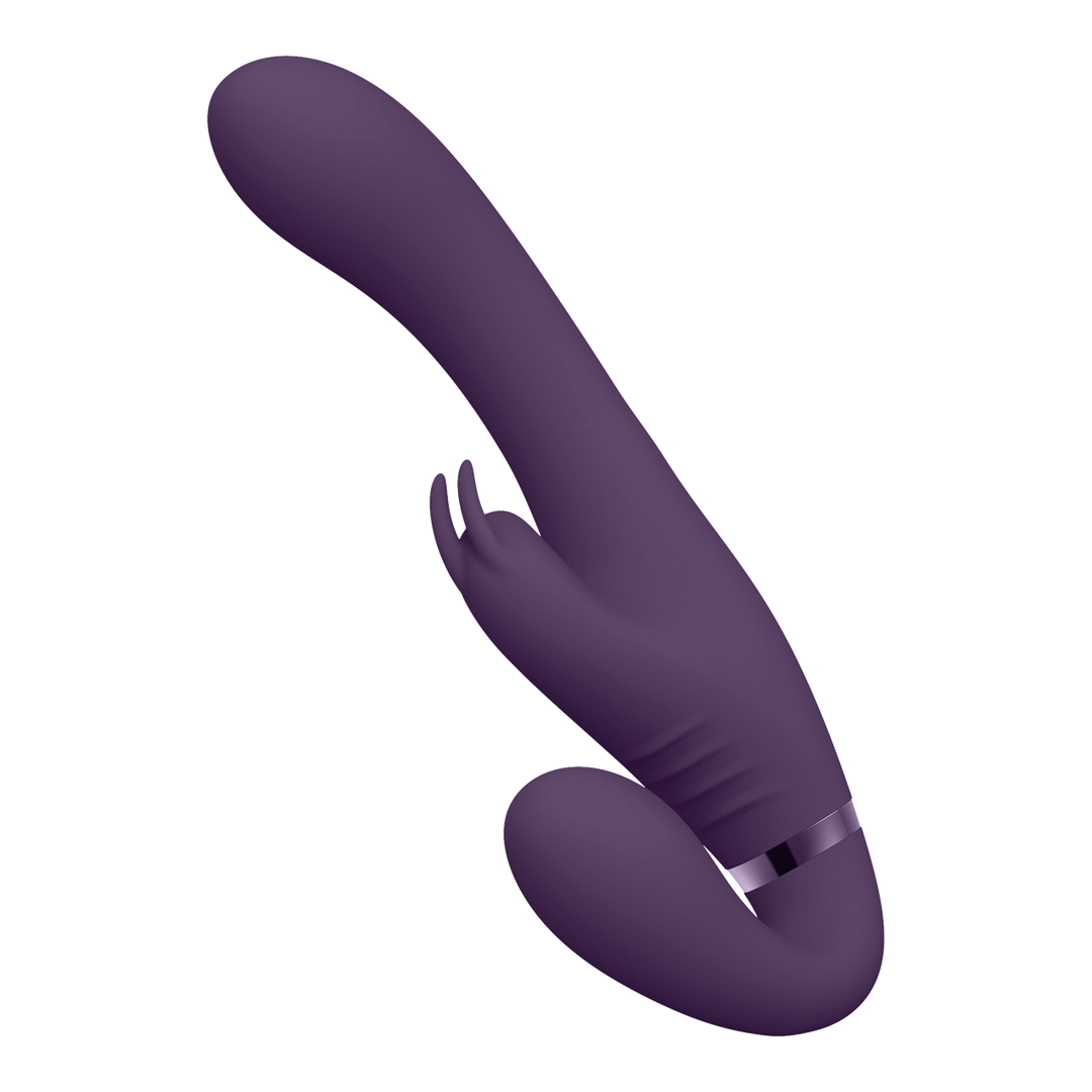 Suki – Vibrerende Strapless Strap-on Rabbit – Paars