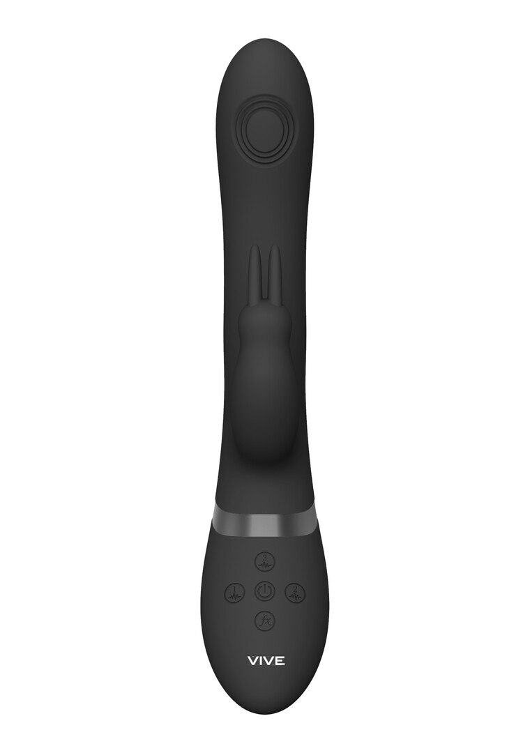 Rini – Pulse Wave Vibrerende Dubbele Penetratie Rabbit – Zwart