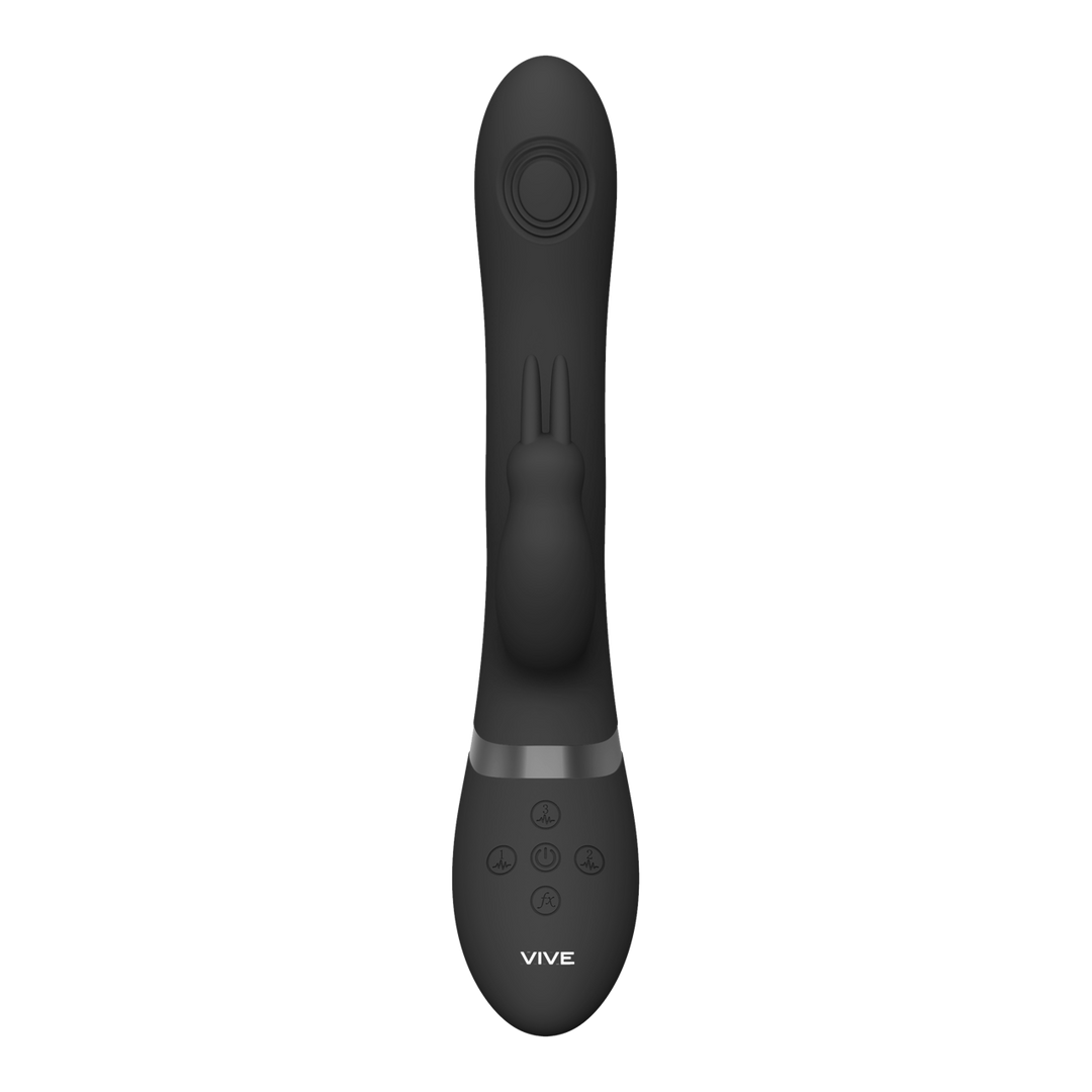 Rini – Pulse Wave Vibrerende Dubbele Penetratie Rabbit – Zwart