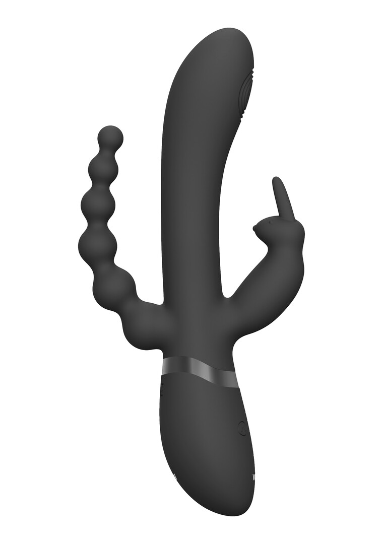 Rini – Pulse Wave Vibrerende Dubbele Penetratie Rabbit – Zwart