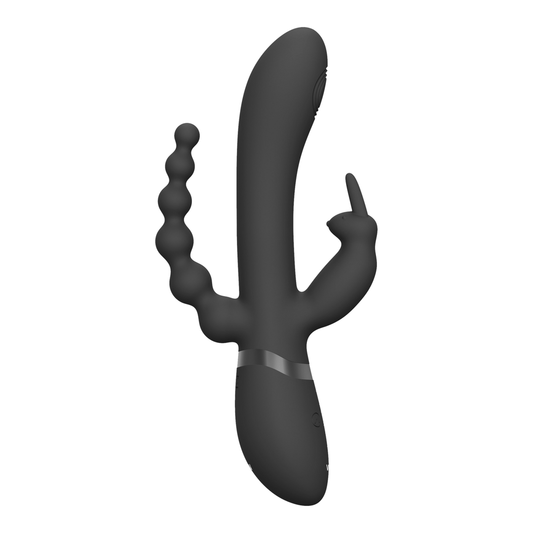 Rini – Pulse Wave Vibrerende Dubbele Penetratie Rabbit – Zwart