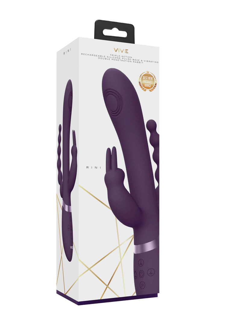 Rini – Pulse Wave Vibrating Double Penetration Rabbit – Paars