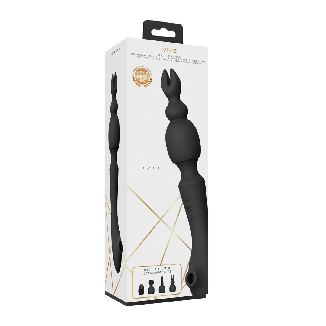 Nami – Pulse Wave Vibrating Wand – Zwart