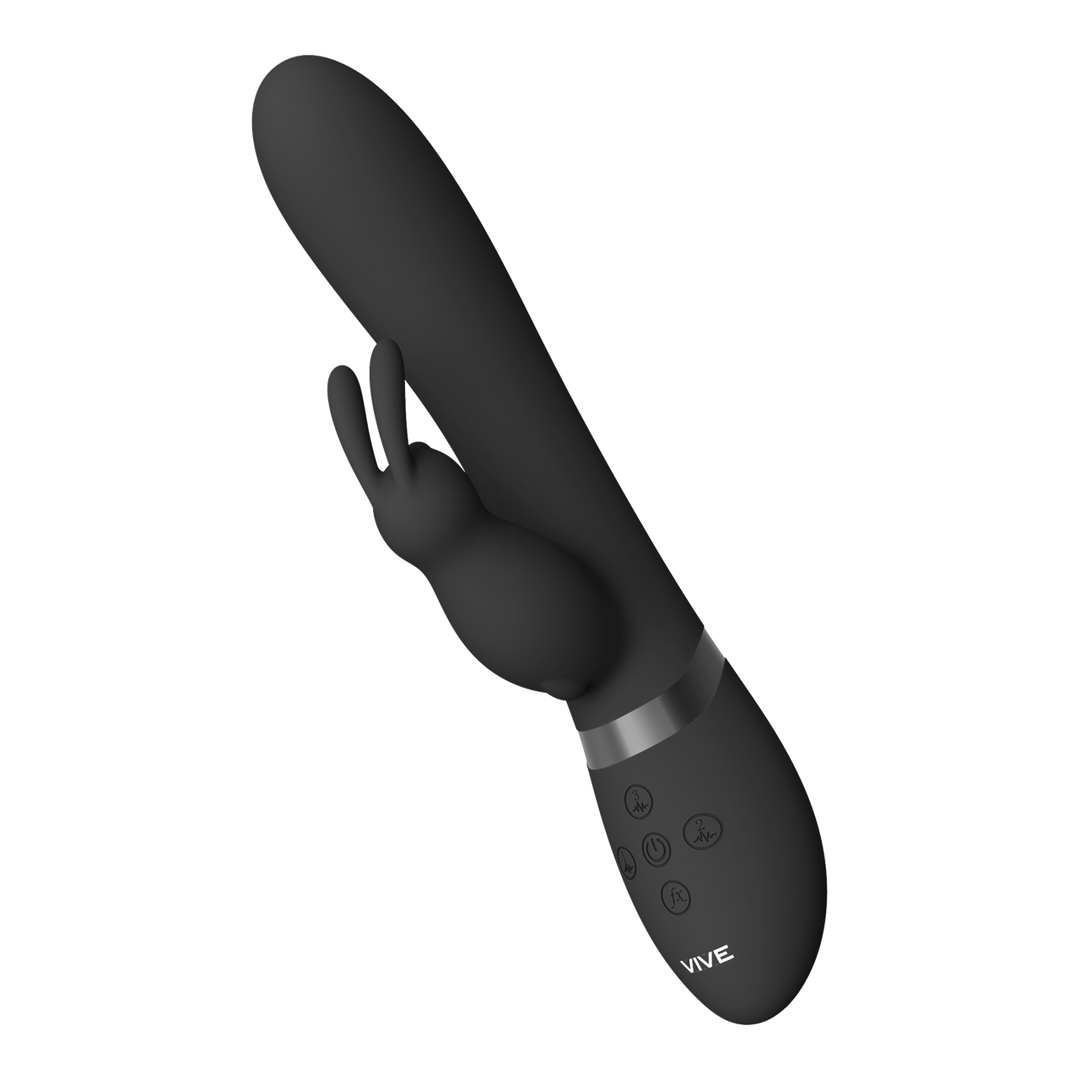 Taka – Opblaasbare en Vibrerende Konijnen Vibrator – Zwart