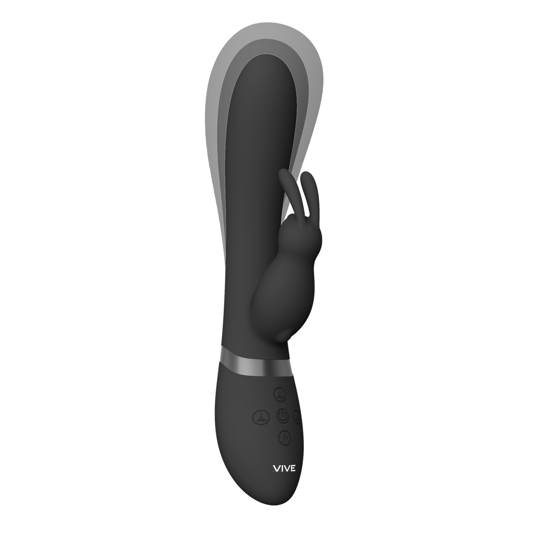 Taka – Opblaasbare en Vibrerende Konijnen Vibrator – Zwart