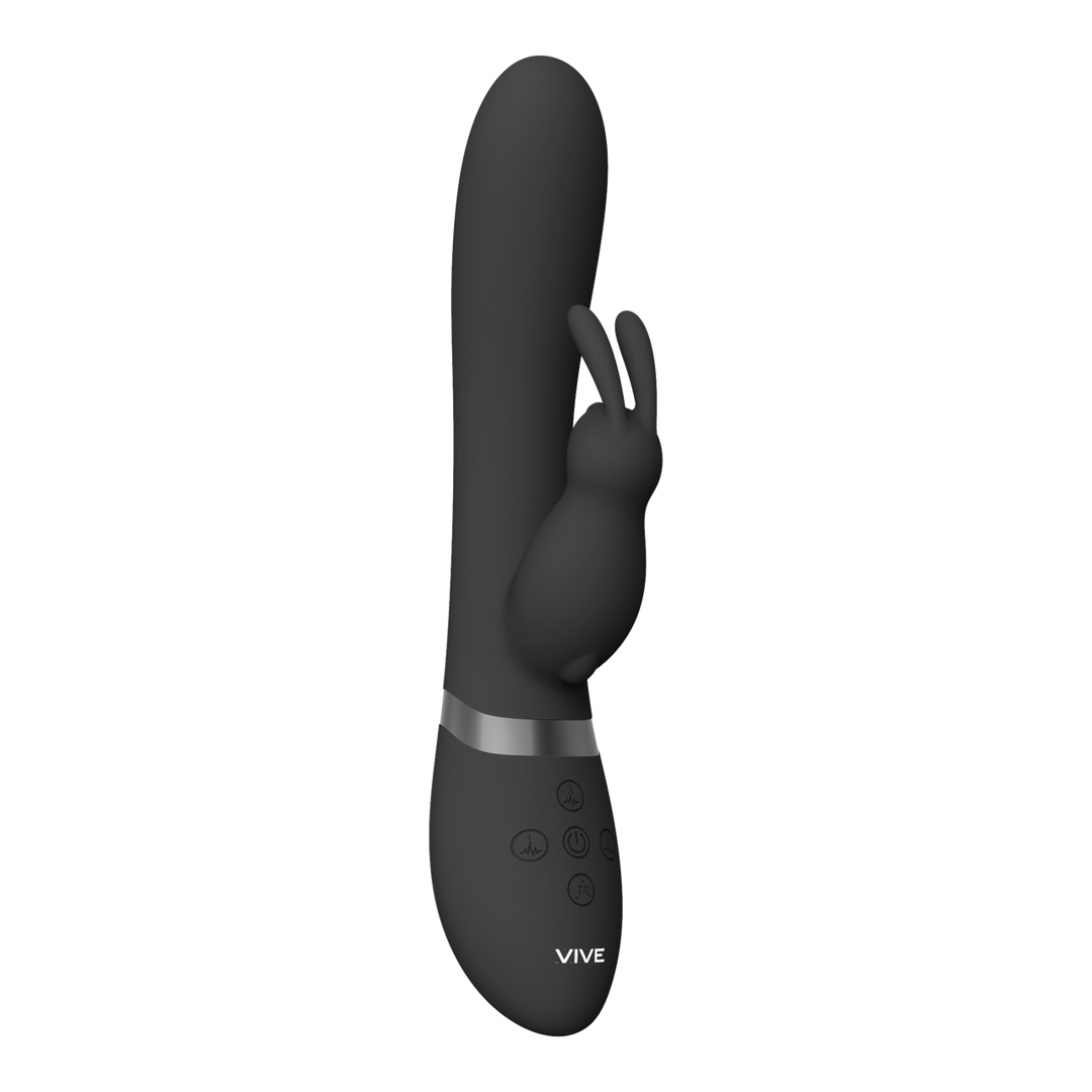 Taka – Opblaasbare en Vibrerende Konijnen Vibrator – Zwart