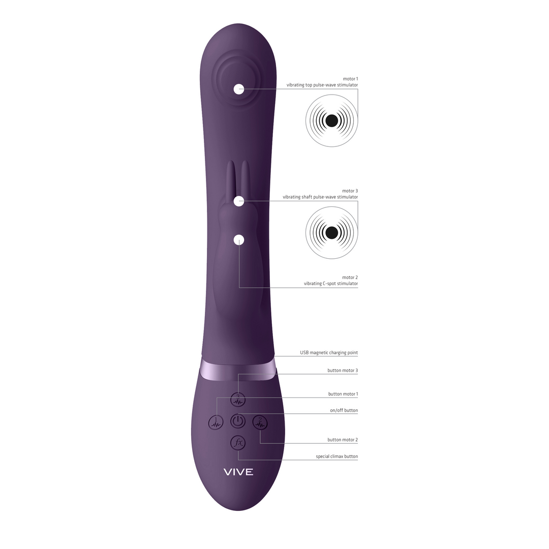 May – Dual Pulse-Wave Vibrating C-spot G-Spot Rabbit – Paars