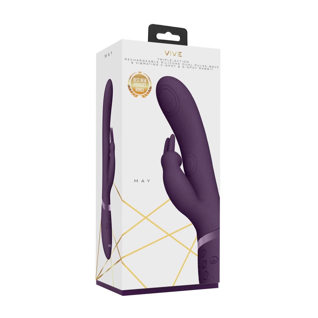 May – Dual Pulse-Wave Vibrating C-spot G-Spot Rabbit – Paars