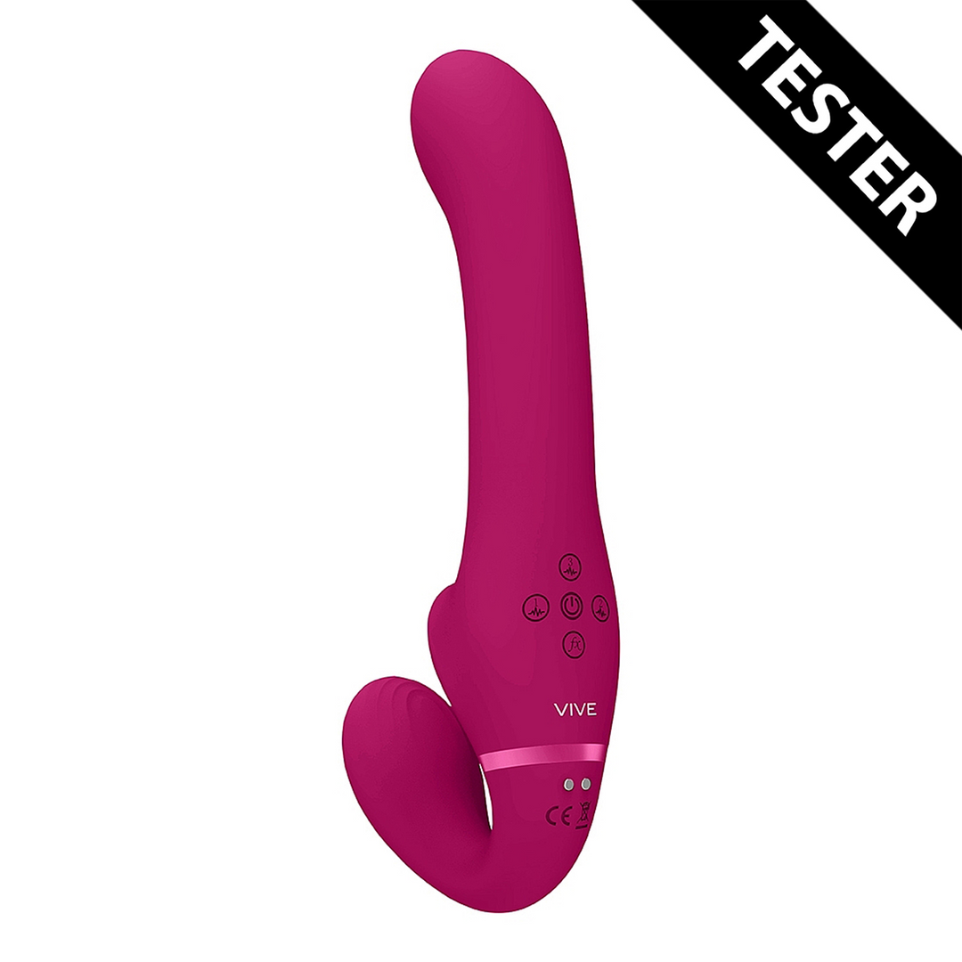 Ai – Dual Vibrating  Air Wave Tickler Strapless Strapon – Tester