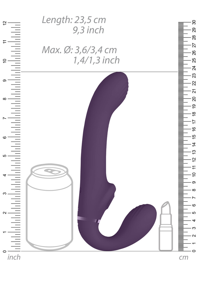 Ai - Dual Vibrating Air Wave Tickler Strapless Strapon