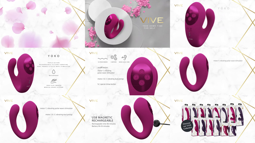 Yoko – Triple Action Vibrator Dual Prongs met Clitorale Pulsatiegolf