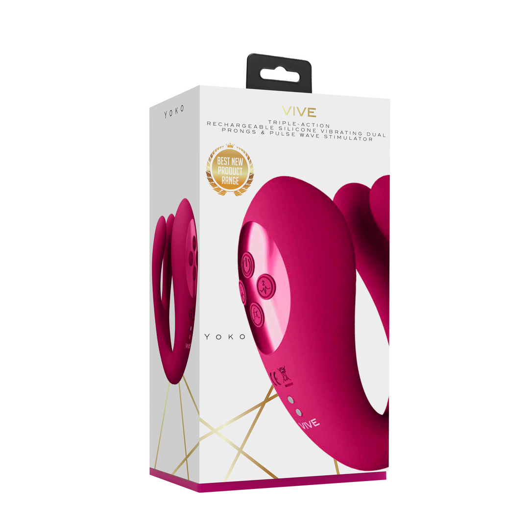 Yoko – Triple Action Vibrator Dual Prongs met Clitorale Pulsatiegolf
