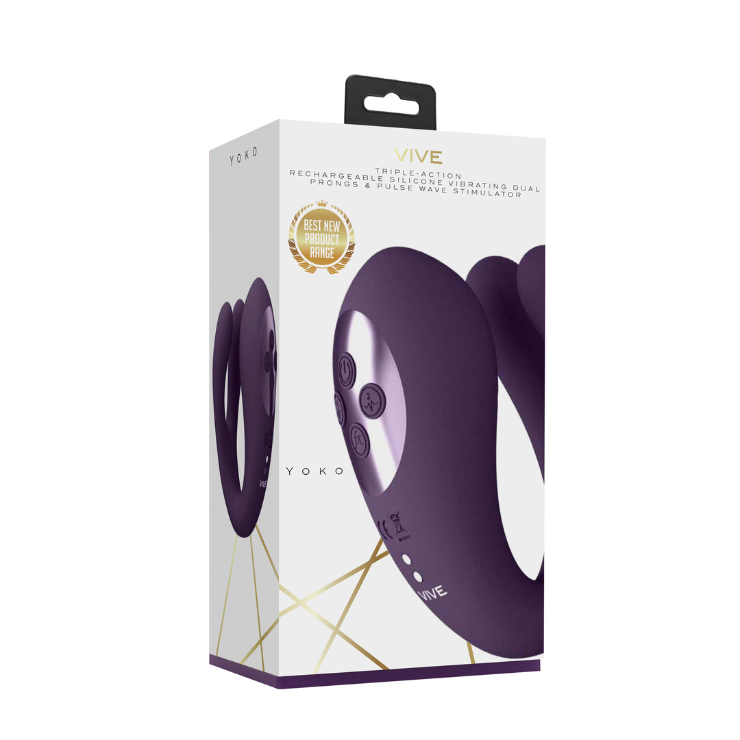 Yoko – Triple Action Vibrator Dual Prongs met Clitoral Pulse Wave
