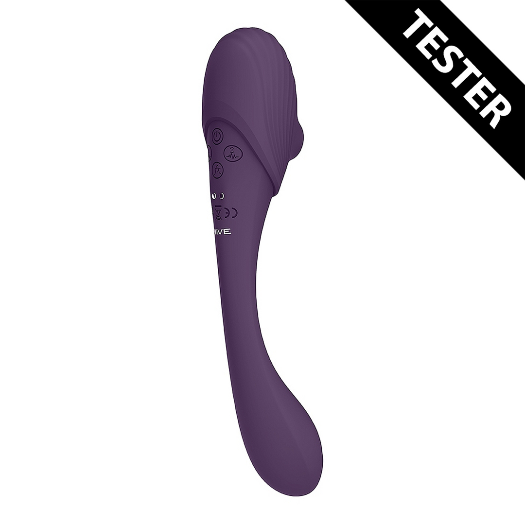 Mirai - Vibrador Doblable de Onda Pulsante y Onda de Aire de Doble Punta - Tester