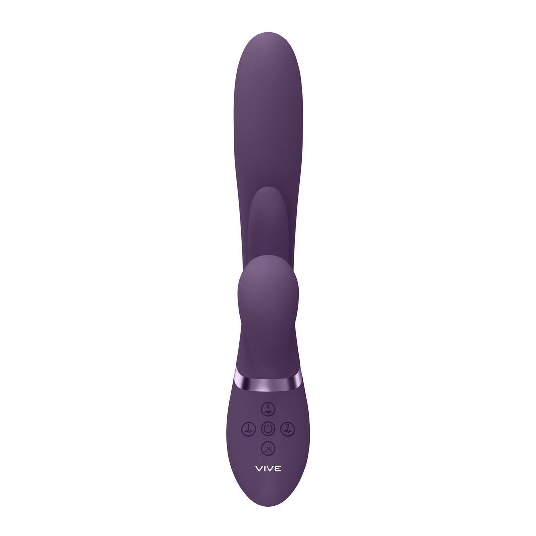 Kura – Duwende G-Spot Vibrator met Flappertong en Pulse Wave Stimulator – Paars