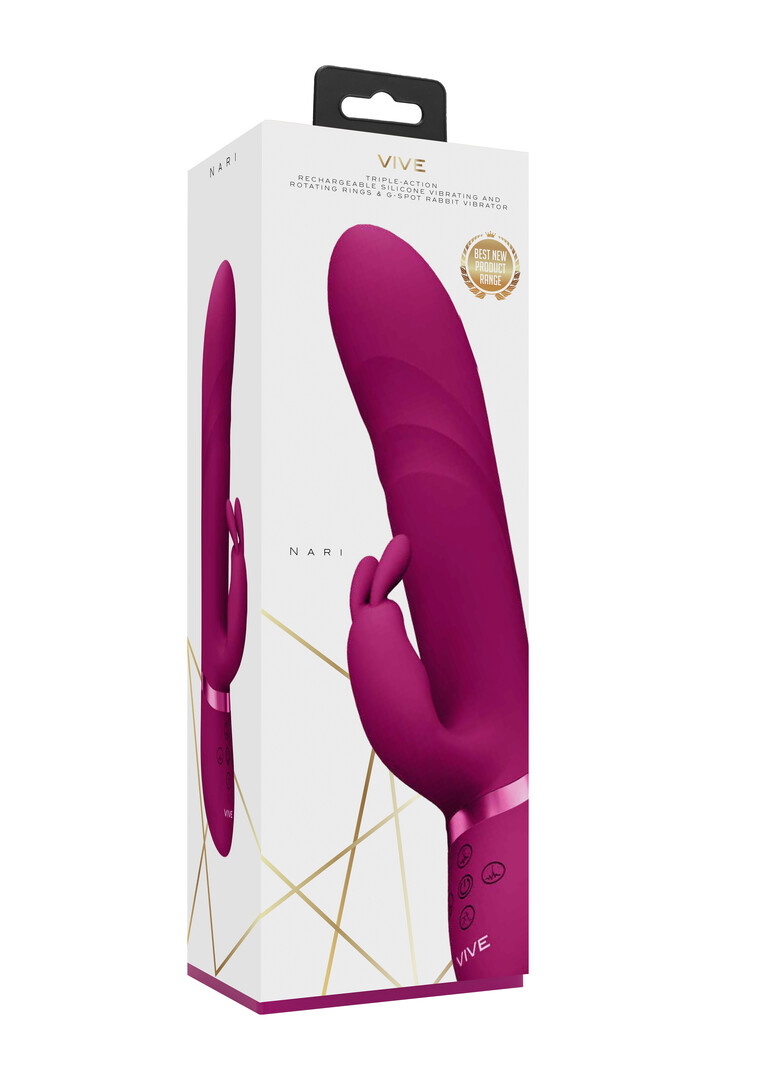 Nari – Vibrerende en Rotating Beads, G-Spot Rabbit – Roze