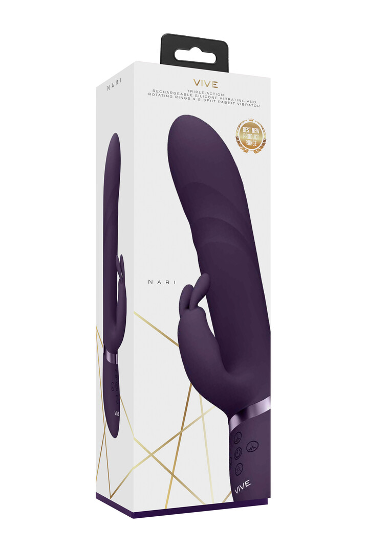 Nari – Vibrerende en Draaiende Parels, G-Spot Rabbit – Paars