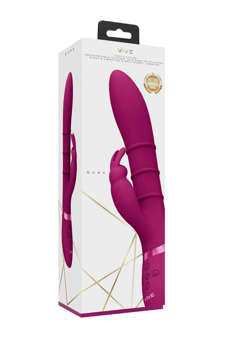 Sora – Up Down Stimulerende Ringen, Vibrerende G-Spot Rabbit – Roze