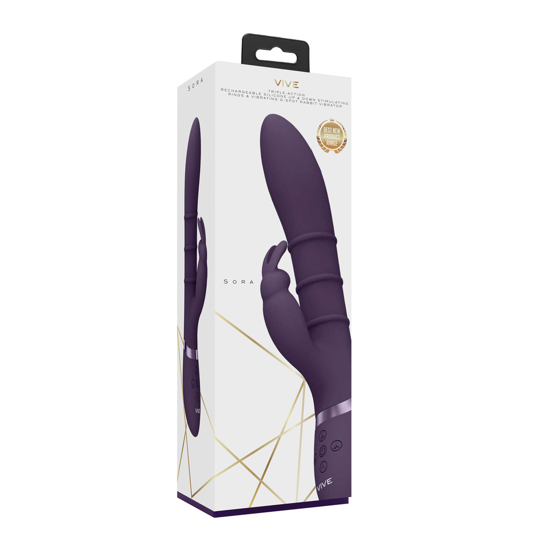 Sora – Up Down Stimulerende Ringen, Vibrerende G-Spot Rabbit – Paars