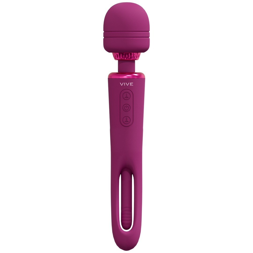 Kiku – Dubbelzijdige Wand met Innovatieve G-Spot Flapper Stimulator – Roze
