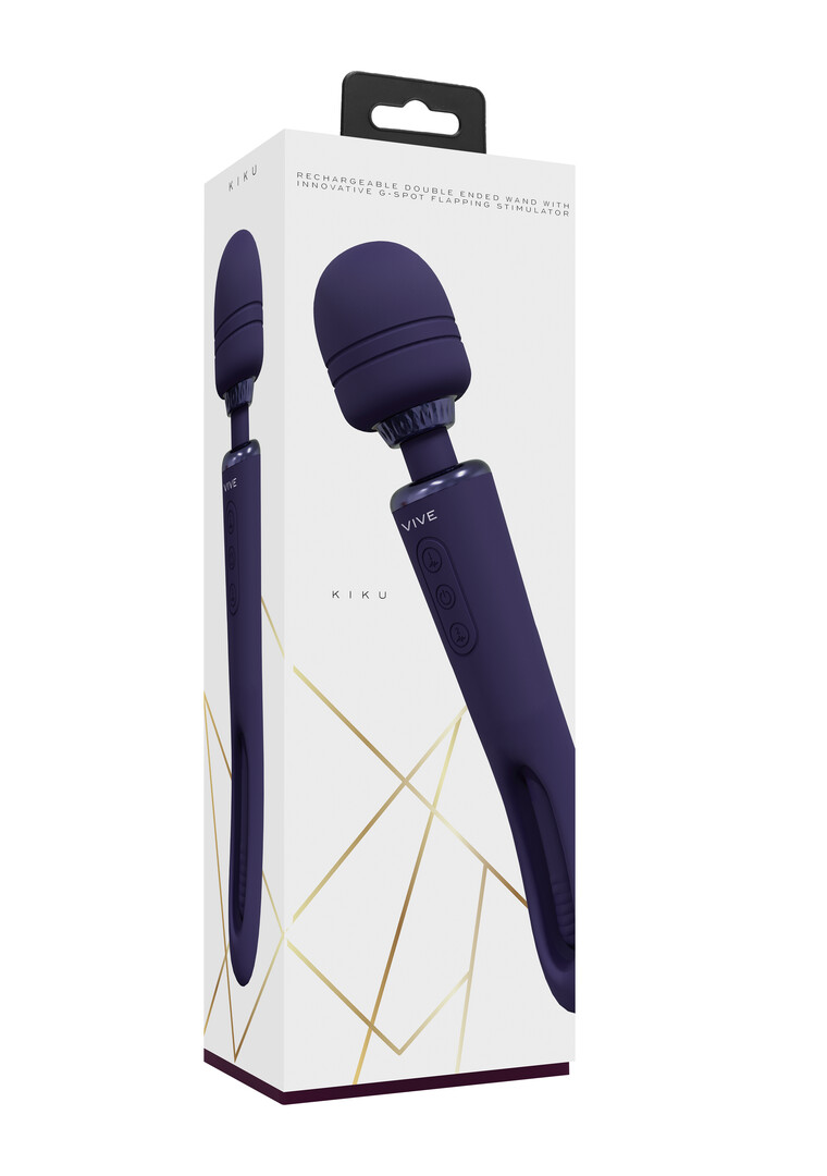 Kiku – Dubbelzijdige Wand met Innovatieve G-Spot Flapper Stimulator – Paars