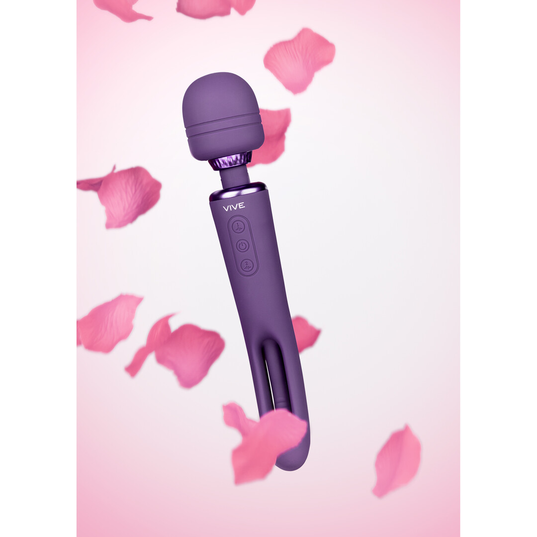 Kiku – Dubbelzijdige Wand met Innovatieve G-Spot Flapper Stimulator – Paars