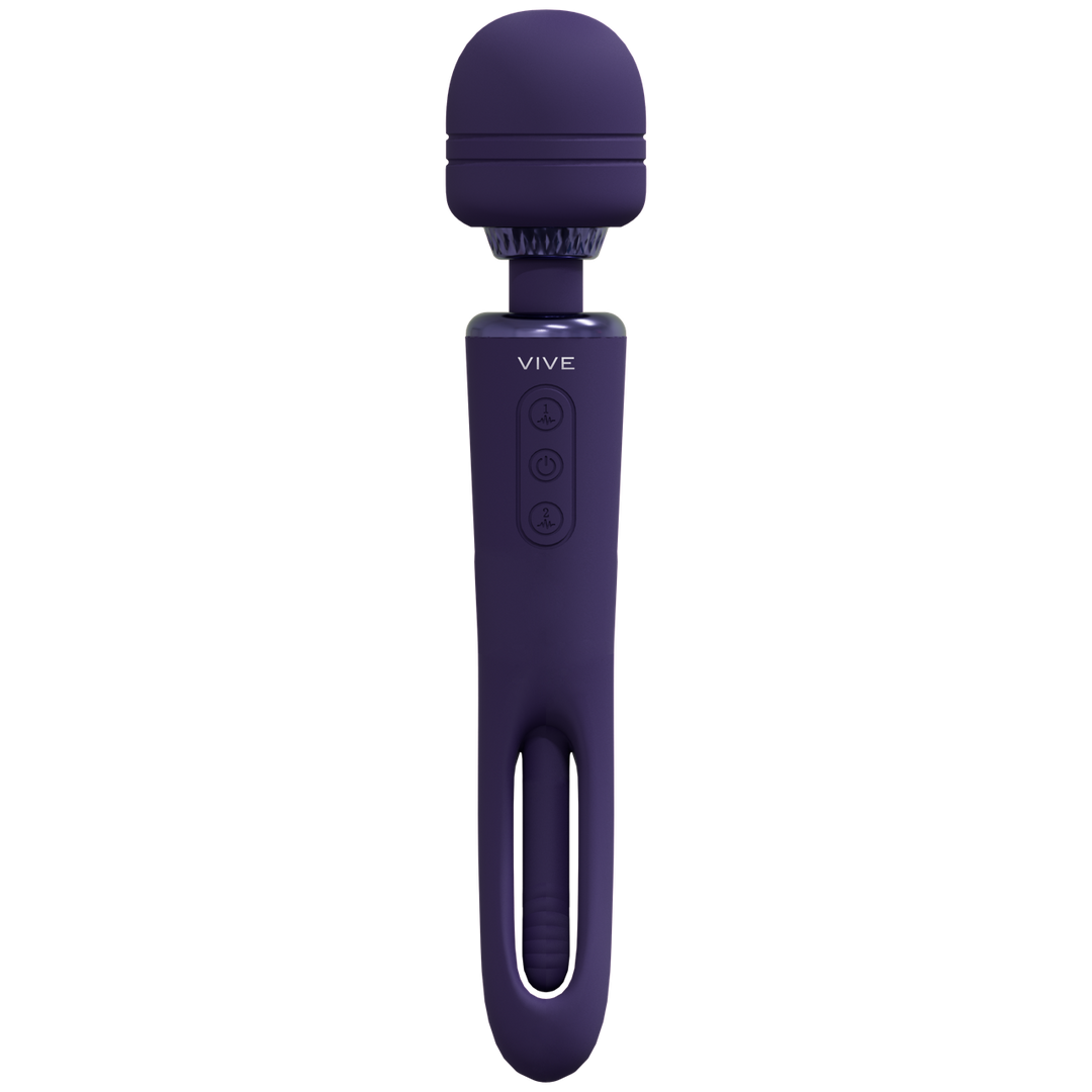 Kiku – Dubbelzijdige Wand met Innovatieve G-Spot Flapper Stimulator – Paars