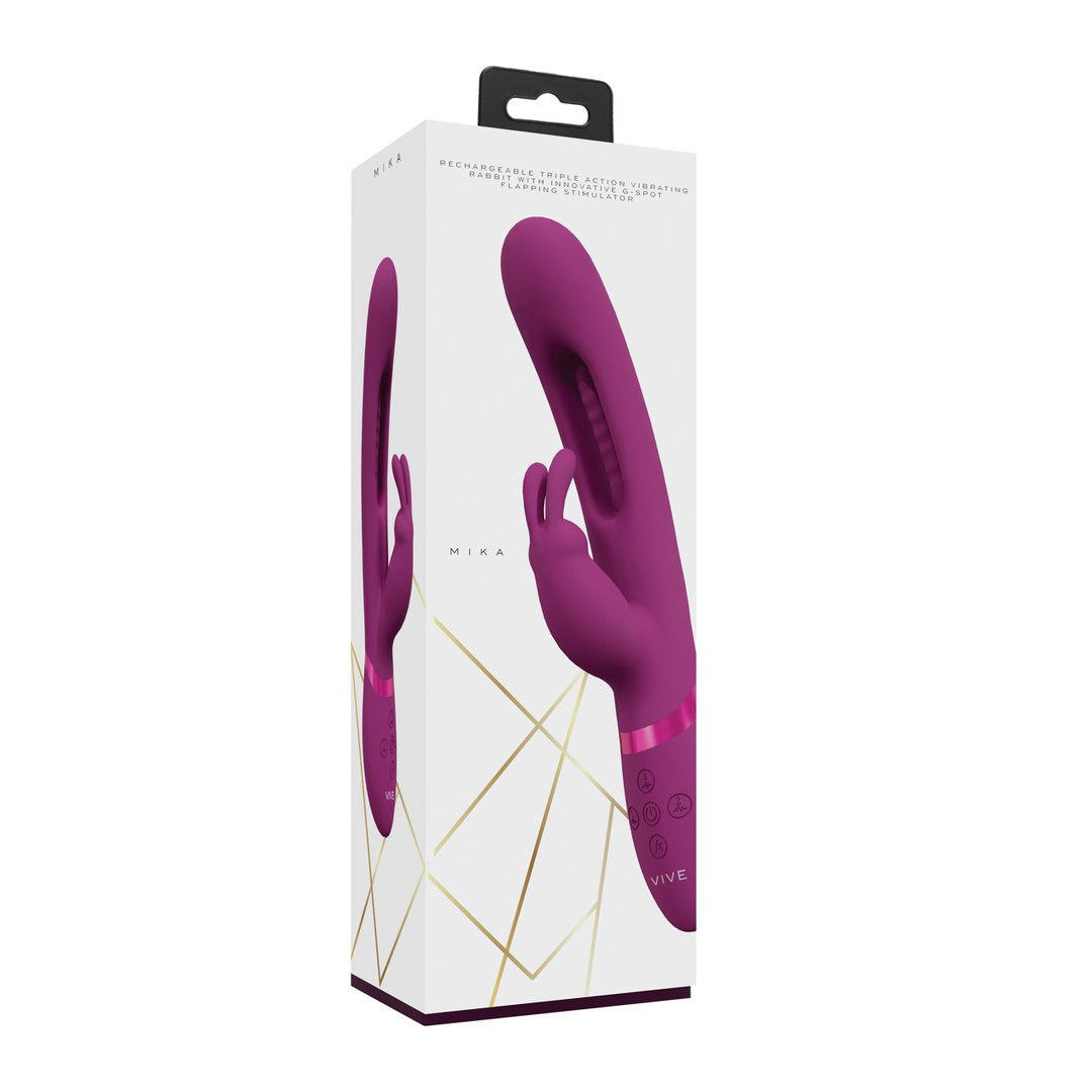 Mika – Triple Motor – Vibrerende Rabbit met Innovatieve G-Spot Flapper Stimulator – Roze
