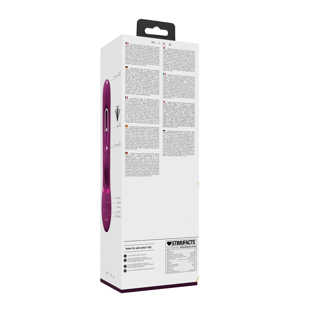 Mika – Triple Motor – Vibrerende Rabbit met Innovatieve G-Spot Flapper Stimulator – Roze