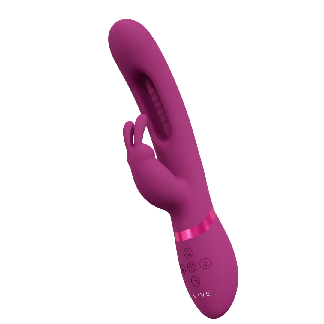 Mika – Triple Motor – Vibrerende Rabbit met Innovatieve G-Spot Flapper Stimulator – Roze