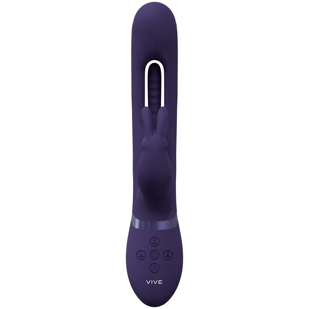 Mika – Triple Motor – Vibrerende Rabbit met Innovatieve G-Spot Flapper Stimulator – Paars