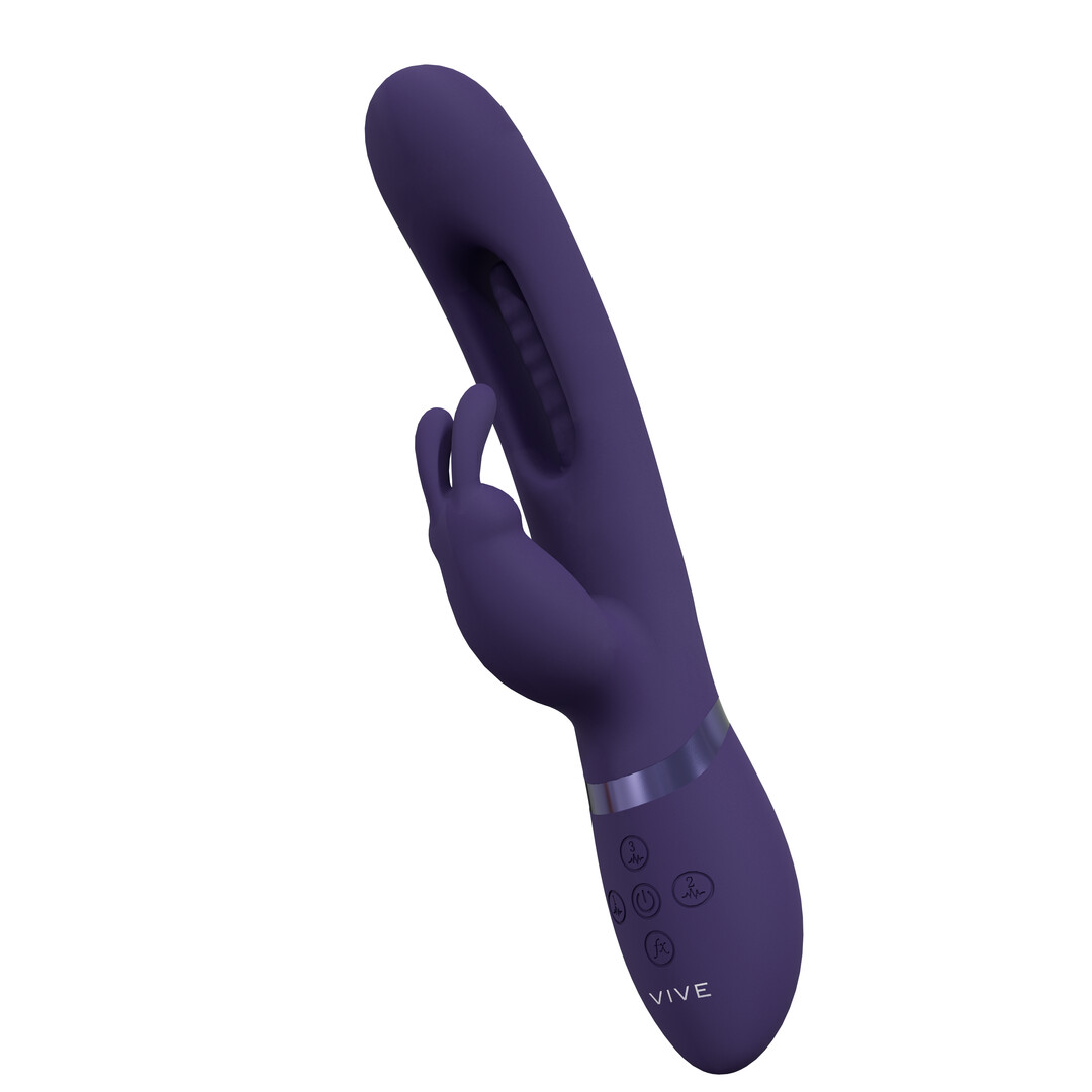 Mika – Triple Motor – Vibrerende Rabbit met Innovatieve G-Spot Flapper Stimulator – Paars