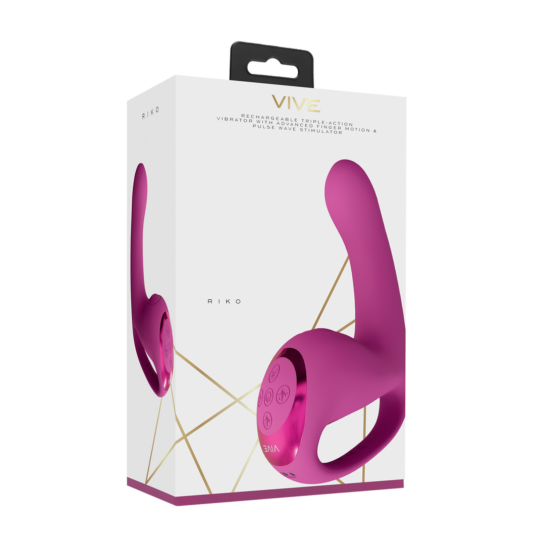 Riko – Triple Motor Thumper met Geavanceerde Vingerbeweging Puls Golf Stimulator – Roze