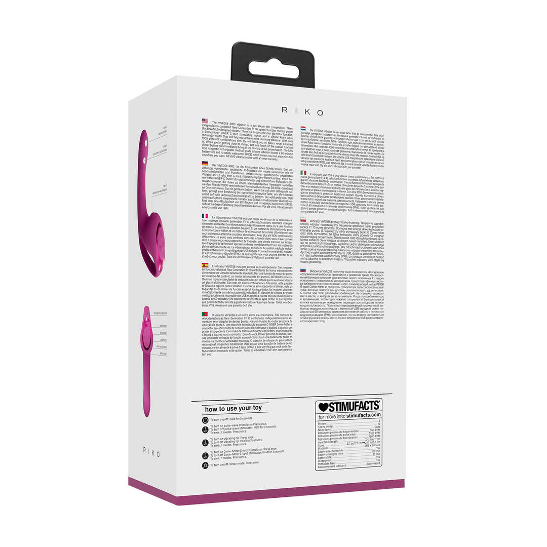 Riko – Triple Motor Thumper met Geavanceerde Vingerbeweging Puls Golf Stimulator – Roze