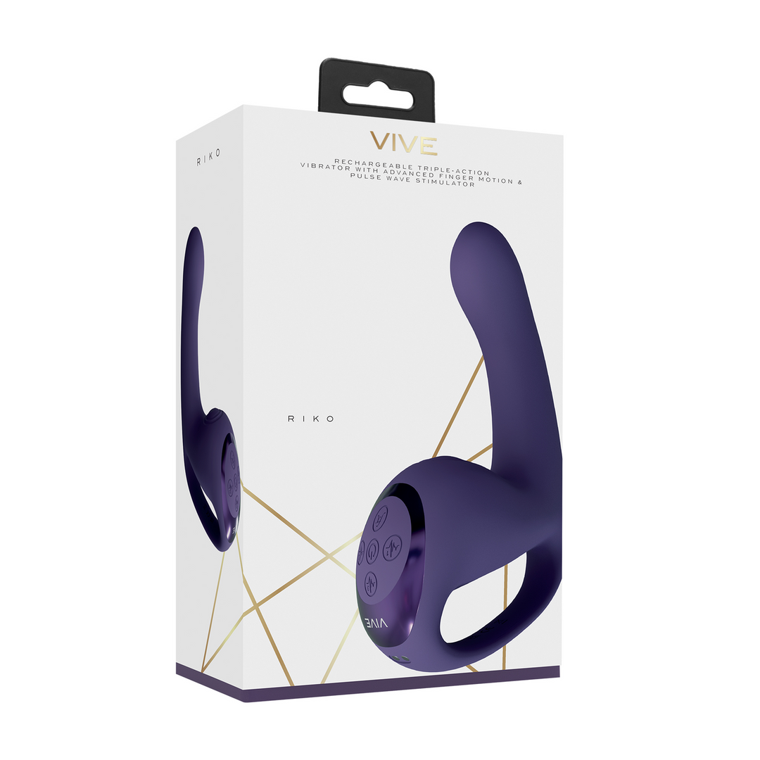 Riko – Triple Motor Thumper met Geavanceerde Vingerbeweging Puls Golf Stimulator – Paars