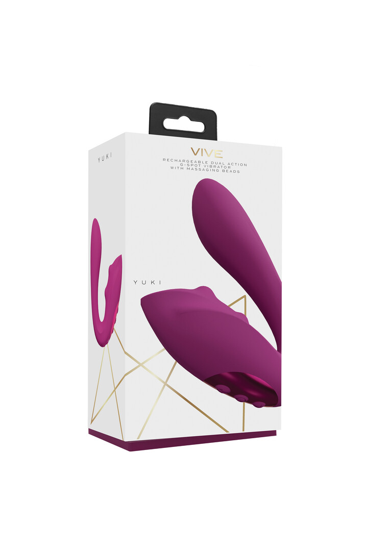 Yuki – Dual Motor G-Spot Vibrator met Masserende Parels – Roze