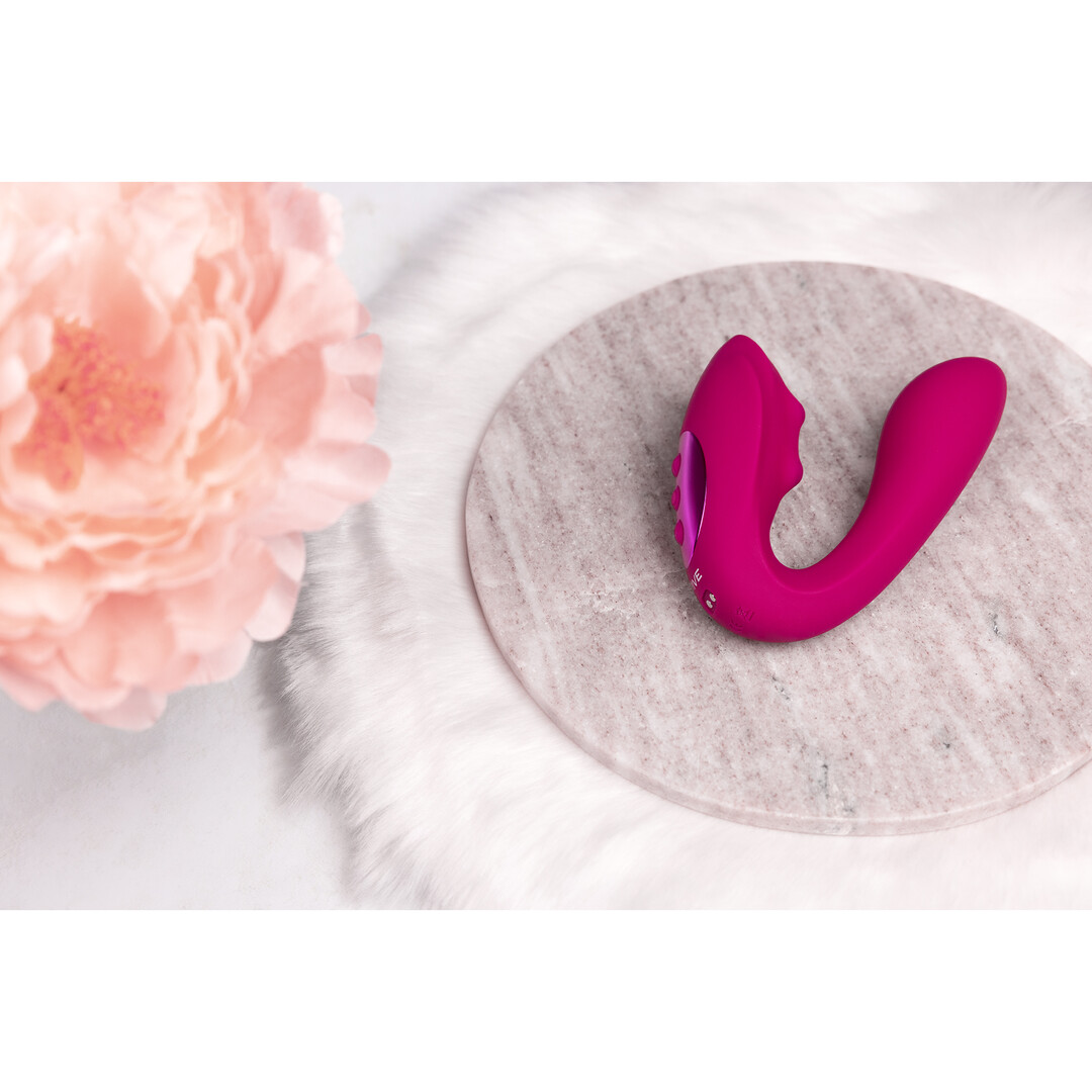 Yuki – Dual Motor G-Spot Vibrator met Masserende Parels – Roze