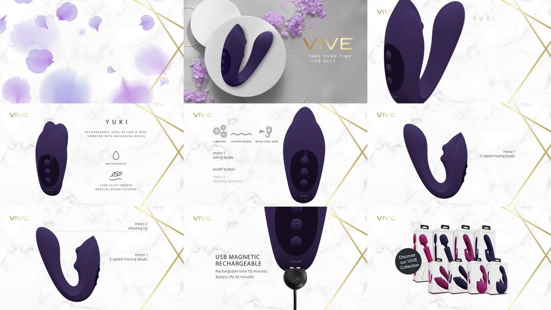 Yuki – Dual Motor G-Spot Vibrator met Massageballen – Paars