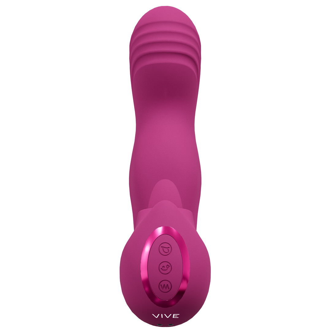 Yumi – Triple Motor G-Spot Vinger Beweging Vibrator en Flickering Tongue Stimulator – Roze