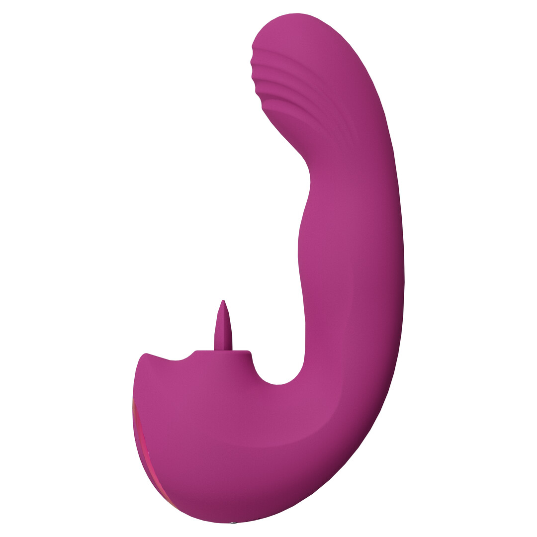 Yumi – Triple Motor G-Spot Vinger Beweging Vibrator en Flickering Tongue Stimulator – Roze