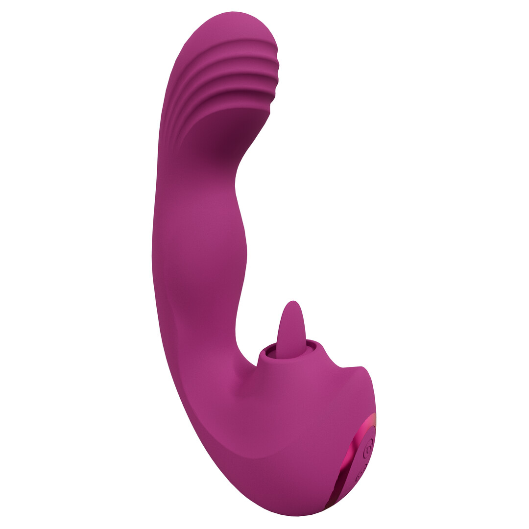 Yumi – Triple Motor G-Spot Vinger Beweging Vibrator en Flickering Tongue Stimulator – Roze