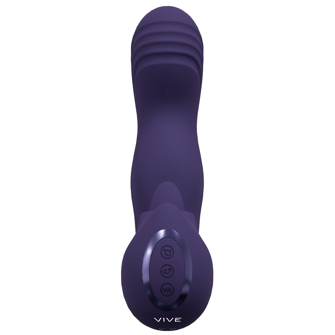 Yumi – Triple Motor G-Spot Vingerbeweging Vibrator en Flickerende Tong Stimulator – Paars