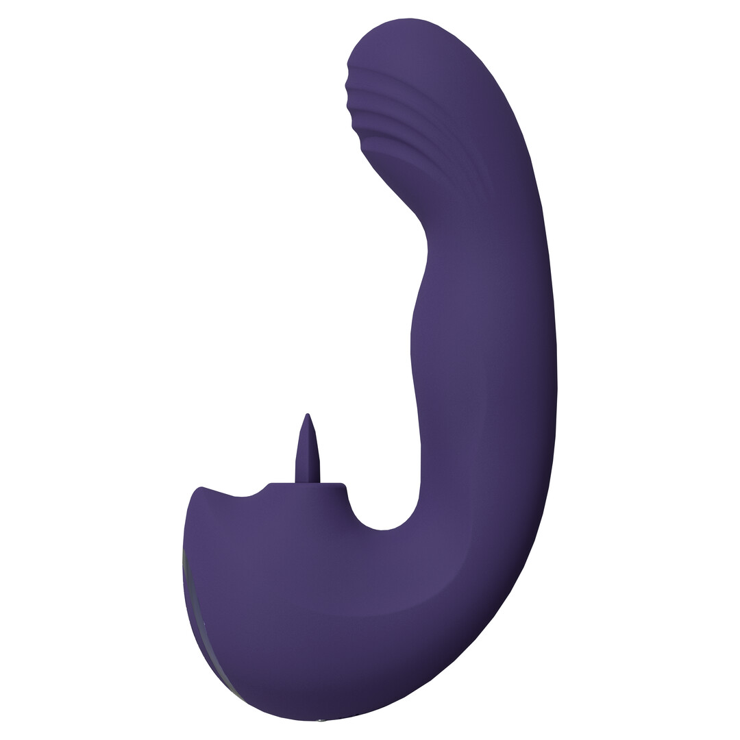 Yumi – Triple Motor G-Spot Vingerbeweging Vibrator en Flickerende Tong Stimulator – Paars