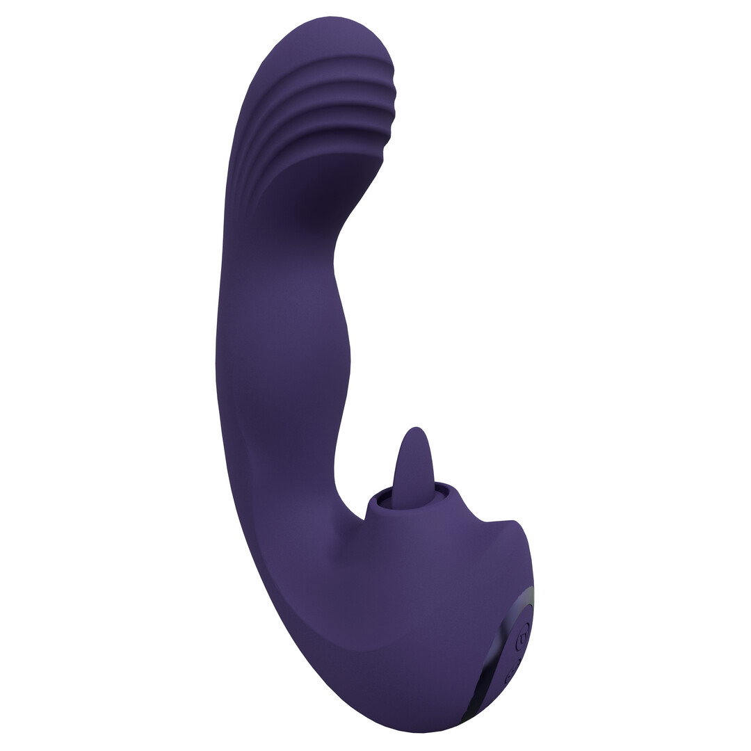 Yumi – Triple Motor G-Spot Vingerbeweging Vibrator en Flickerende Tong Stimulator – Paars