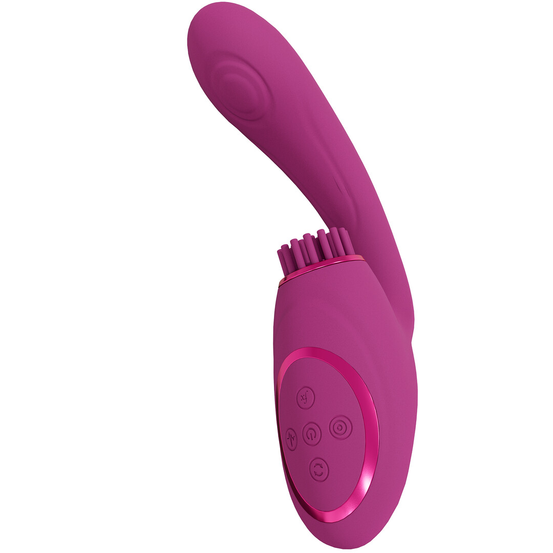 Gen – Drie Motoren G-Spot Vibrator met Pulse Wave en Vibrerende Haren – Roze
